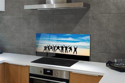 Painel de vidro Céu, nuvens, pessoas