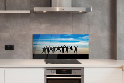 Painel de vidro Céu, nuvens, pessoas