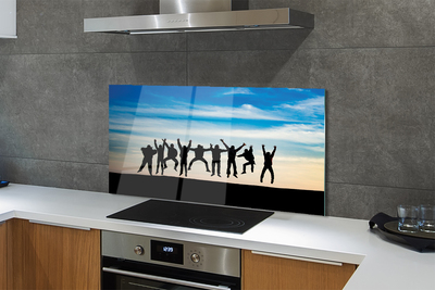 Painel de vidro Céu, nuvens, pessoas