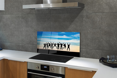 Painel de vidro Céu, nuvens, pessoas