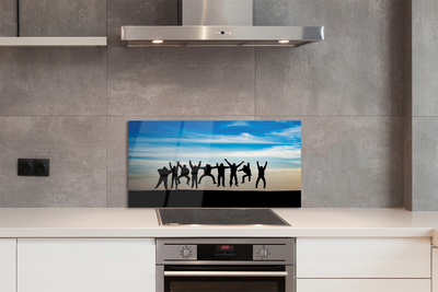 Painel de vidro Céu, nuvens, pessoas