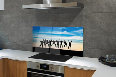 Painel de vidro Céu, nuvens, pessoas