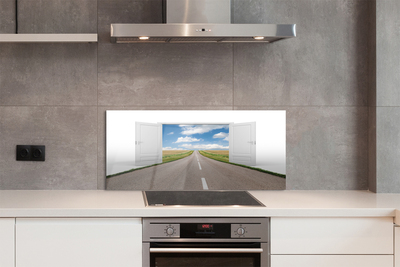 Painel de vidro Porta de estrada de campo 3d