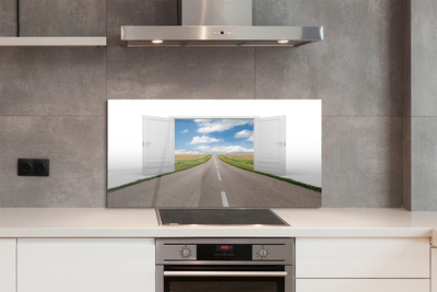 Painel de vidro Porta de estrada de campo 3d