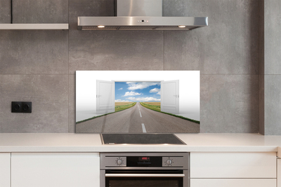 Painel de vidro Porta de estrada de campo 3d