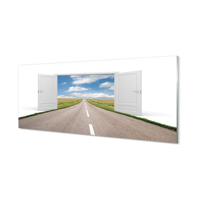 Painel de vidro Porta de estrada de campo 3d