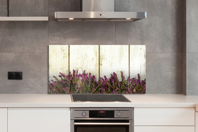 Painel de vidro Flores roxas de tabuleiro