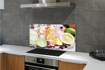 Painel de vidro Potes de coquetel com gelo de frutas