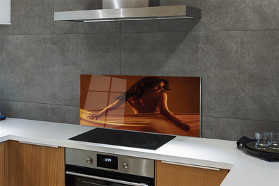 Painel de vidro Mulher com tecido