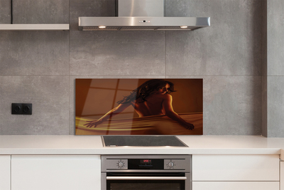 Painel de vidro Mulher com tecido