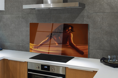 Painel de vidro Mulher com tecido