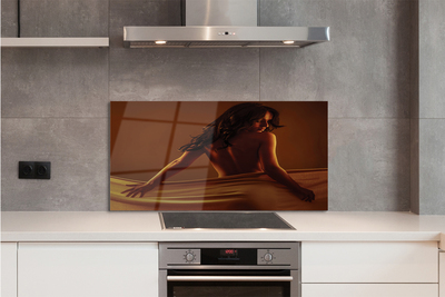 Painel de vidro Mulher com tecido