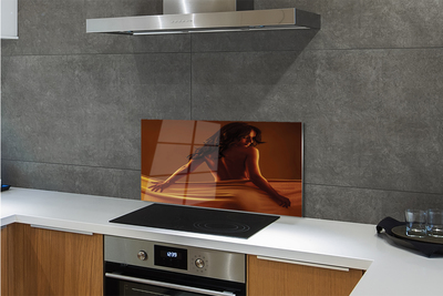 Painel de vidro Mulher com tecido