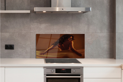 Painel de vidro Mulher com tecido