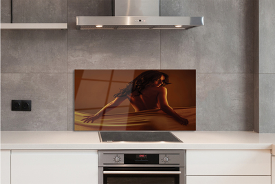 Painel de vidro Mulher com tecido