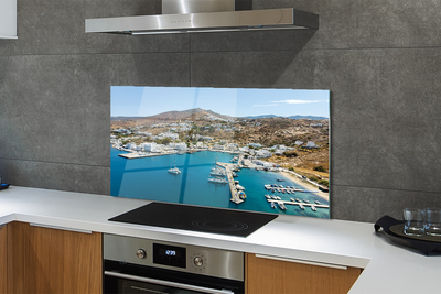 Painel de vidro Grécia Costa Montanhas Cidade