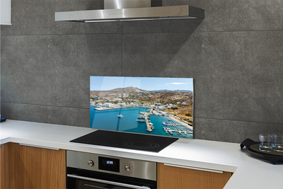 Painel de vidro Grécia Costa Montanhas Cidade