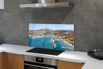 Painel de vidro Grécia Costa Montanhas Cidade
