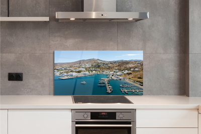 Painel de vidro Grécia Costa Montanhas Cidade