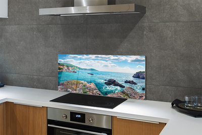 Painel de vidro Montanhas do Mar da Grécia