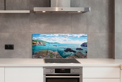 Painel de vidro Montanhas do Mar da Grécia