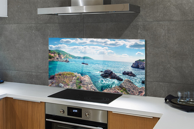 Painel de vidro Montanhas do Mar da Grécia