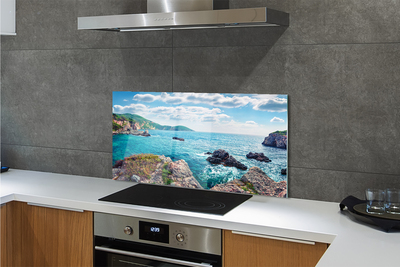 Painel de vidro Montanhas do Mar da Grécia