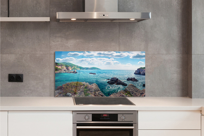 Painel de vidro Montanhas do Mar da Grécia