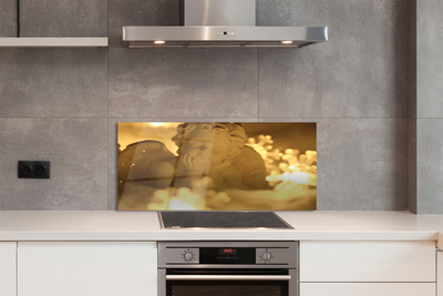 Painel de vidro Anjo Reclinado da Lâmpada