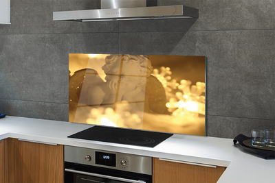 Painel de vidro Anjo Reclinado da Lâmpada