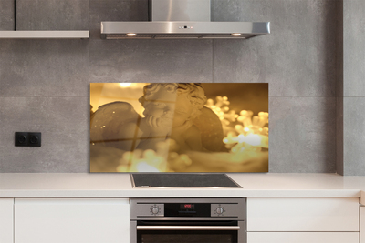 Painel de vidro Anjo Reclinado da Lâmpada