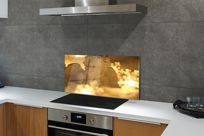 Painel de vidro Anjo Reclinado da Lâmpada