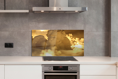 Painel de vidro Anjo Reclinado da Lâmpada