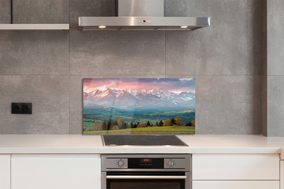 Painel de vidro Montanhas do campo