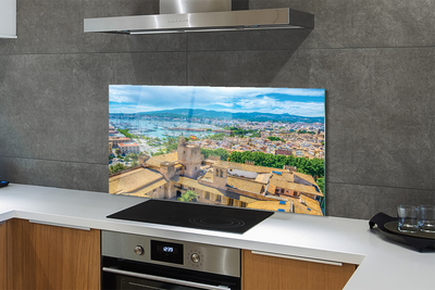 Painel de vidro Cidade costeira do porto da Espanha