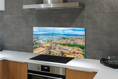 Painel de vidro Cidade costeira do porto da Espanha