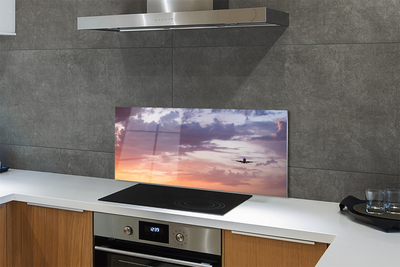 Painel de vidro Nuvens céu avião luzes