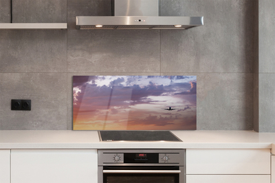 Painel de vidro Nuvens céu avião luzes