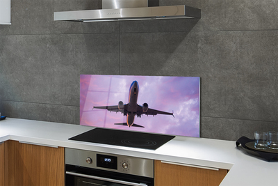 Painel de vidro Nuvens céu avião