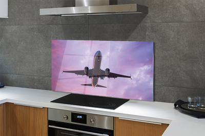 Painel de vidro Nuvens céu avião