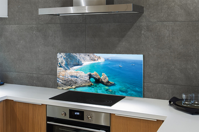 Painel de vidro Grécia Praia Costa Marítima