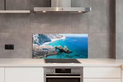 Painel de vidro Grécia Praia Costa Marítima