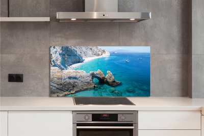 Painel de vidro Grécia Praia Costa Marítima