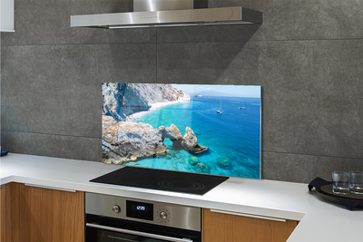 Painel de vidro Grécia Praia Costa Marítima