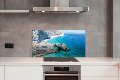 Painel de vidro Grécia Praia Costa Marítima