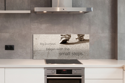 Painel de vidro Sapatos com inscrição em concreto