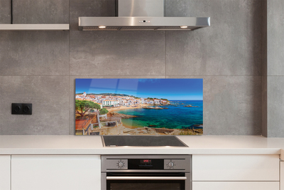 Painel de vidro Espanha Praia Cidade Costa