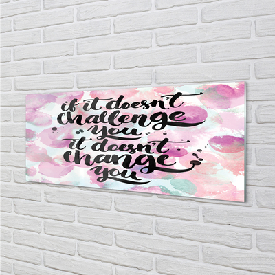 Painel de vidro Letras pretas em fundo colorido