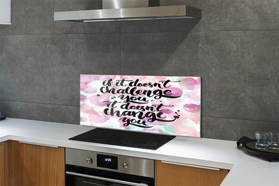 Painel de vidro Letras pretas em fundo colorido