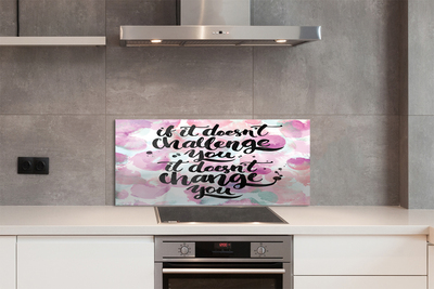 Painel de vidro Letras pretas em fundo colorido